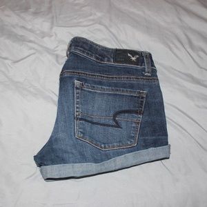 American Eagle dark wash shorts